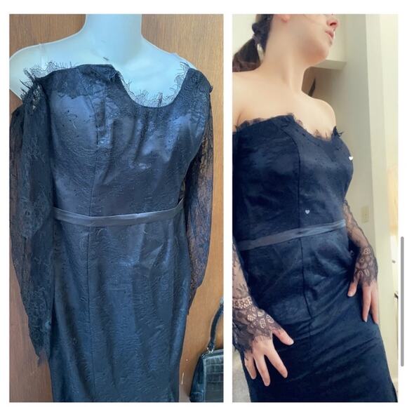 Black lace Morticia formal dress - Picture 2 of 5